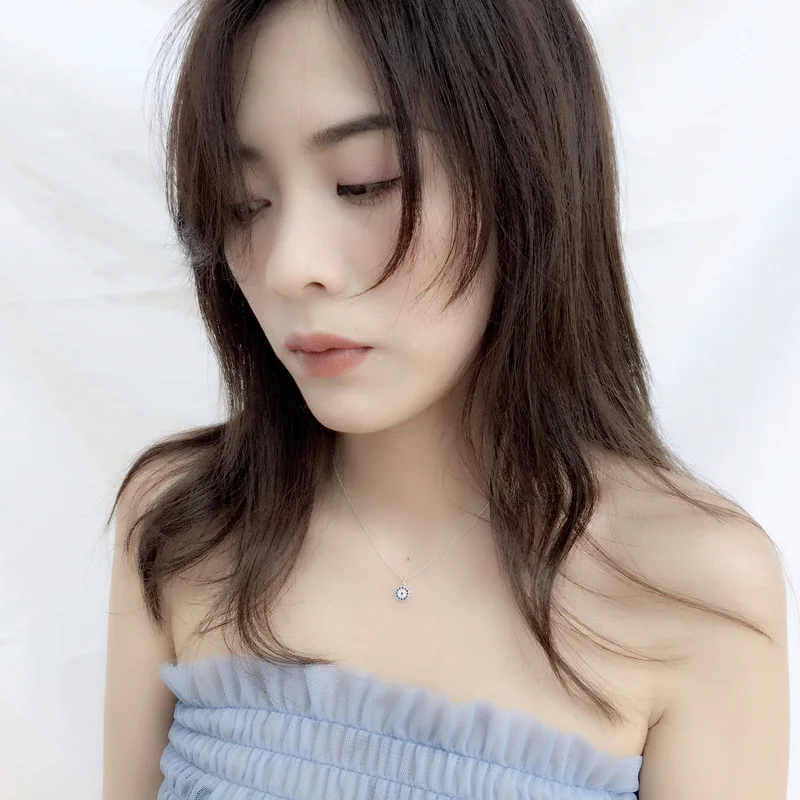 Silver Zircon Pendant Necklace for Women 6 Silver Zircon Pendant Necklace for Women - Image 6