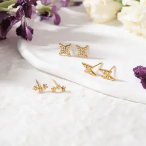 Gold-Tone Stainless Steel Earring Set for Women 12 Saa2ee5541f054cafae8b21c82c2e5dd0G