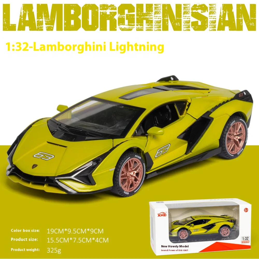 Green Lamborghini SIAN 1:32 Diecast Model 10 Green Lamborghini SIAN 1:32 Diecast Model - Image 10