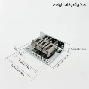 3-String Guitar Bridge Drawplate in Chrome, Gold, Black 9 Saa65dc6ada7247ebb8f94092854a8a25h