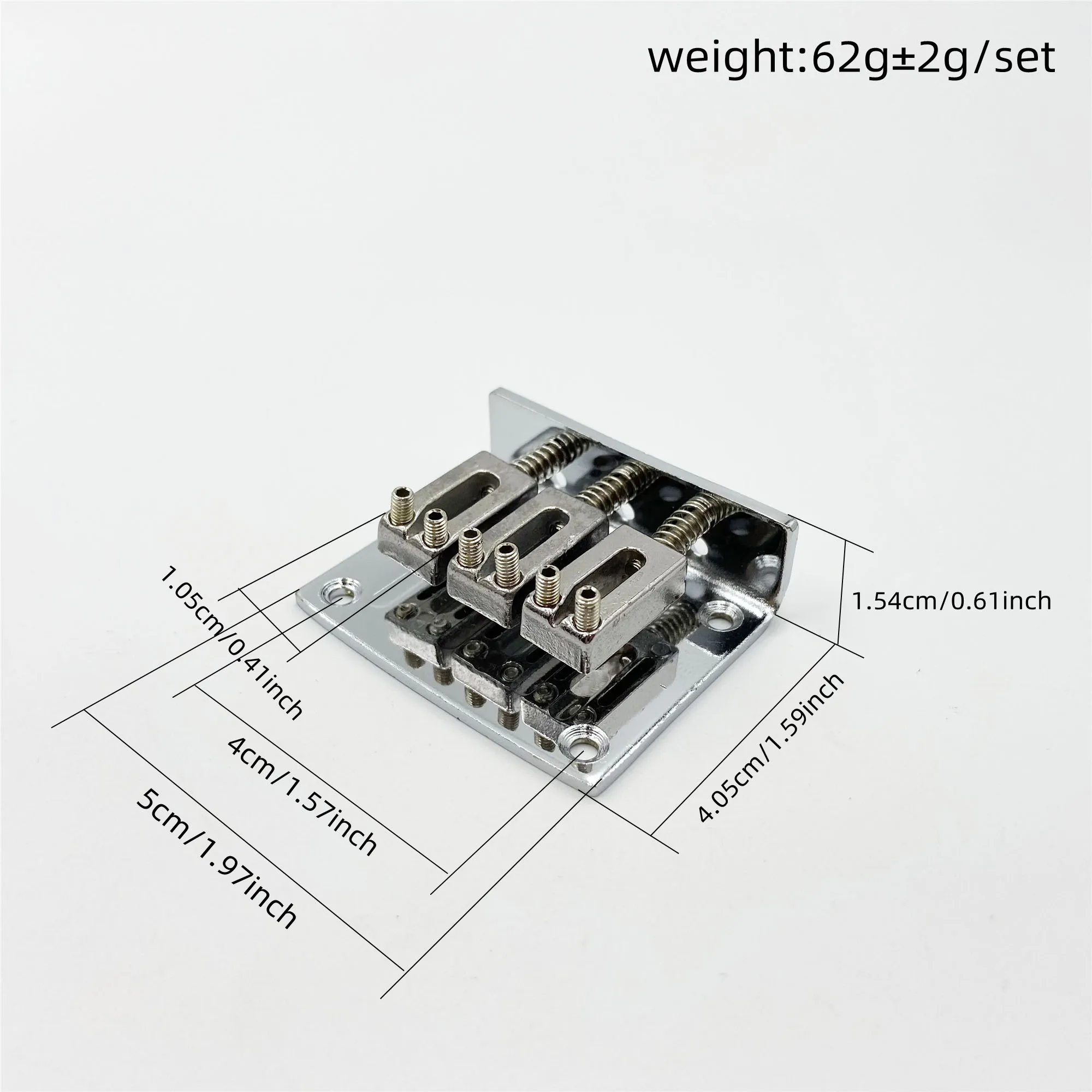 3-String Guitar Bridge Drawplate in Chrome, Gold, Black 2 3-String Guitar Bridge Drawplate in Chrome, Gold, Black - Image 2