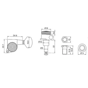 Black Locking Guitar Tuning Pegs Model JN-07SPBK 10 Saa6efad375844233b15644fcd1f166c3I