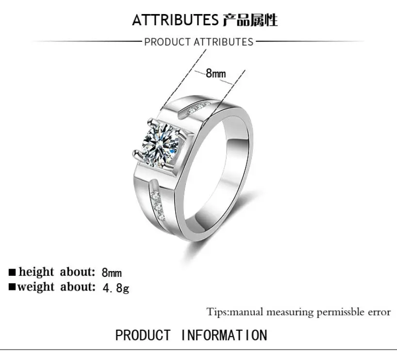 Elegant Men's Silver Ring with CZ Sparkle 6 Elegant Men's Silver Ring with CZ Sparkle - Image 6