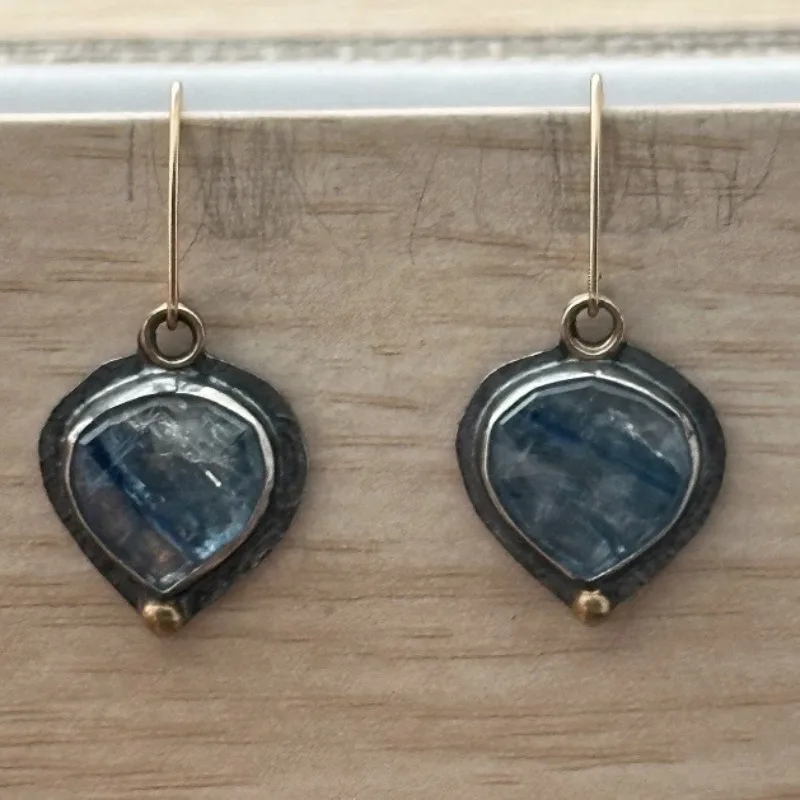 Vintage Blue Stone Drop Earrings for Women 3 Vintage Blue Stone Drop Earrings for Women - Image 3