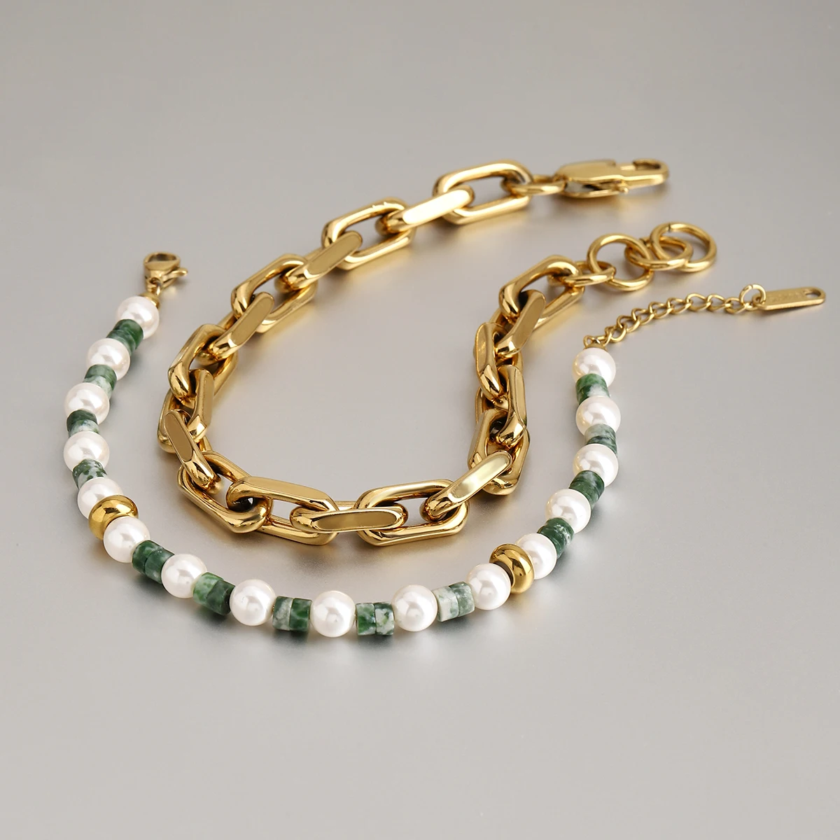 Unisex Stainless Steel Beaded Chain Bracelet 5 Unisex Stainless Steel Beaded Chain Bracelet - Image 5