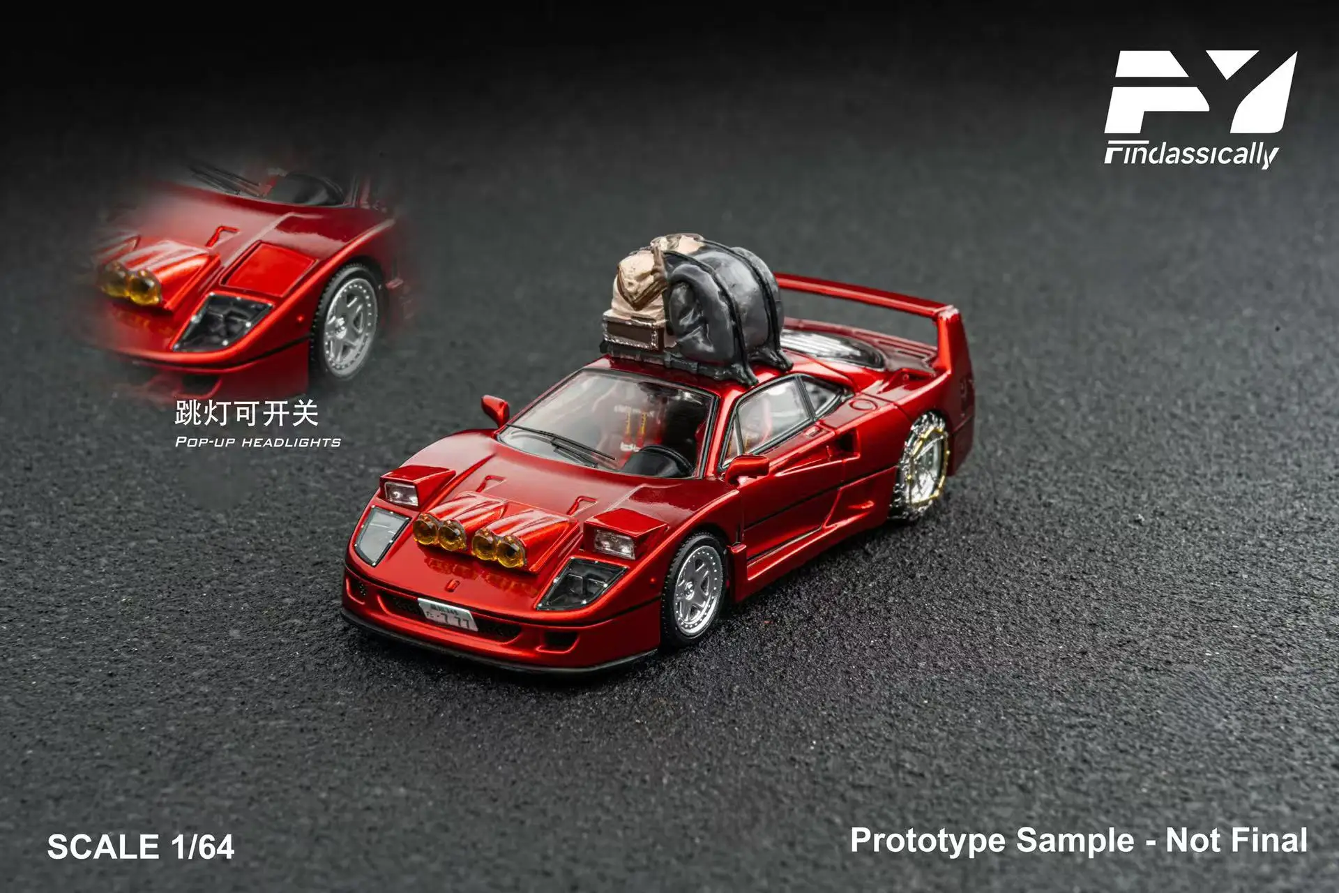 Limited Edition Transparent Red Ferrari F40 Diecast Model 4 Limited Edition Transparent Red Ferrari F40 Diecast Model - Image 4