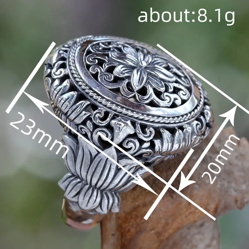 Vintage Silver Floral Ring for Women 2 Vintage Silver Floral Ring for Women - Image 2