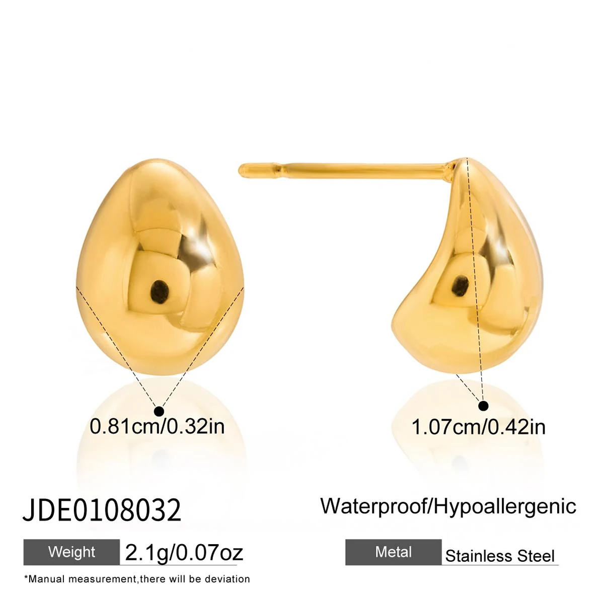 Gold Stainless Steel Drop Earrings for Women 7 Gold Stainless Steel Drop Earrings for Women - Image 7