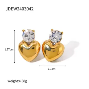 Gold Stainless Steel Heart Earrings JDEW2403042 13 Sab395c4dbc0043068c79c21293b1b878t