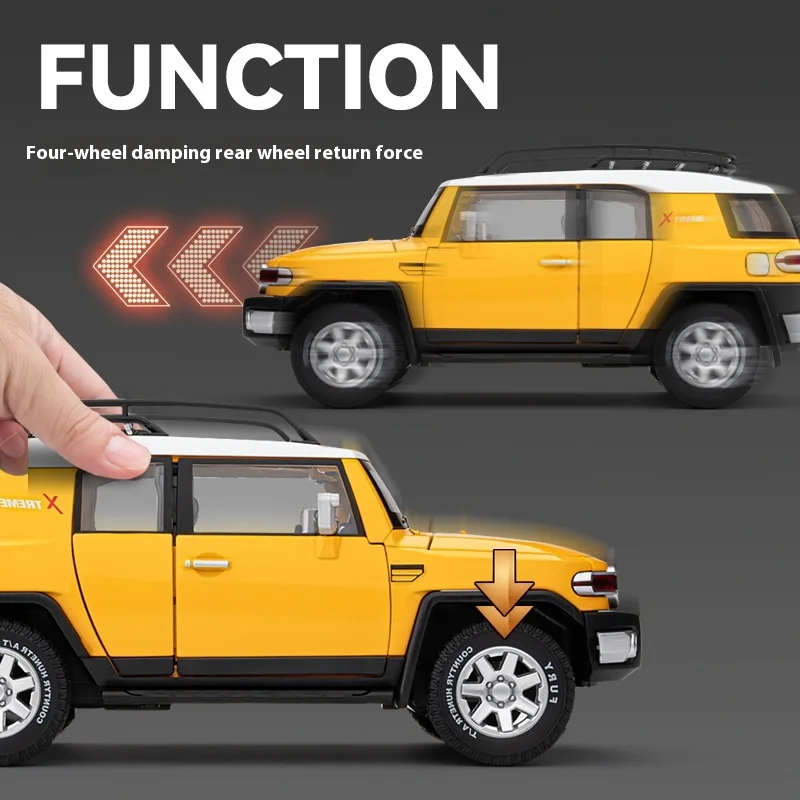 Toyota FJ Cruiser 1:24 Diecast Model in Yellow 5 Toyota FJ Cruiser 1:24 Diecast Model in Yellow - Image 5