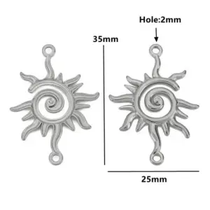 Stainless Steel Sun-Shaped Jewelry Connectors Set 13 Sab49172cec9b48d3a4dfde6b486170c01