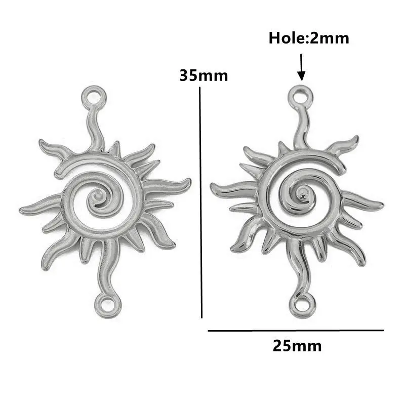 Stainless Steel Sun-Shaped Jewelry Connectors Set 7 Stainless Steel Sun-Shaped Jewelry Connectors Set - Image 7