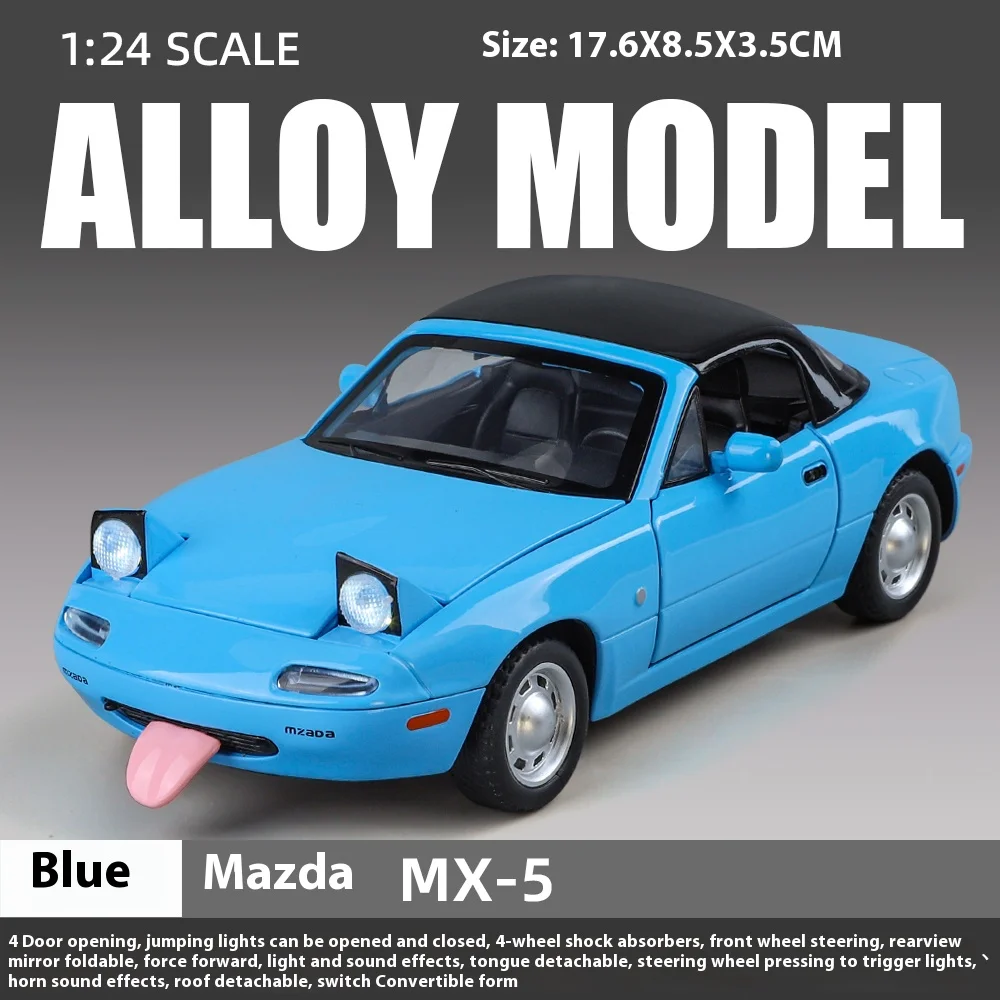 White Mazda MX-5 1:24 Diecast Model 9 White Mazda MX-5 1:24 Diecast Model - Image 9