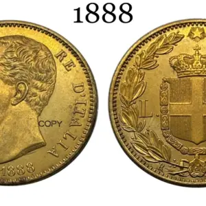 Italy 1888 100 Lire Antique Replica Coin 10 Saba8979782a34abf89becfdb92180d64e