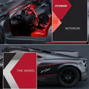 Black Pagani Huayra BC 1:24 Diecast Model 13 Sabacef3540d94039b34fbdd1841b630cr