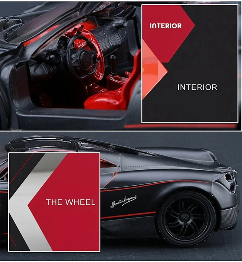 Black Pagani Huayra BC 1:24 Diecast Model 5 Black Pagani Huayra BC 1:24 Diecast Model - Image 5