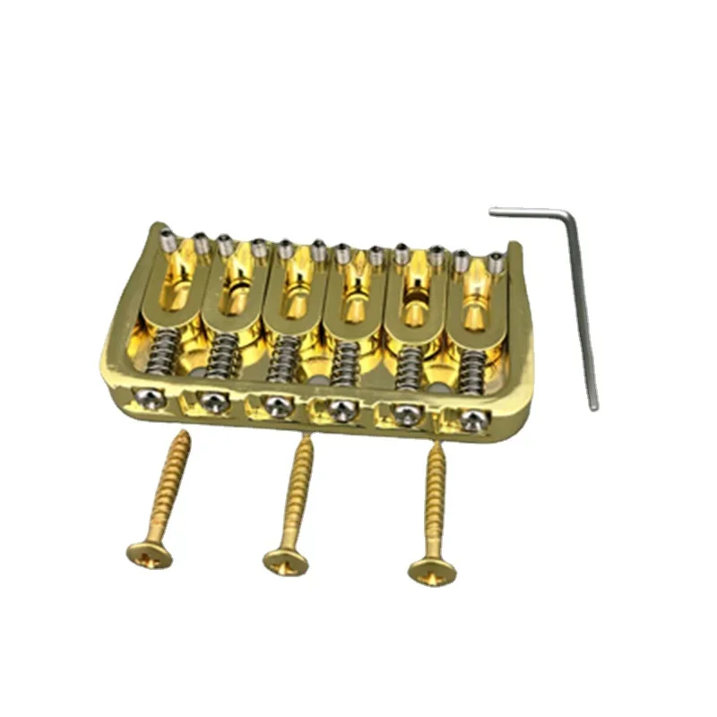 Chrome Fixed Guitar Bridge for Six Strings 6 Chrome Fixed Guitar Bridge for Six Strings - Image 6