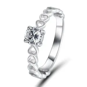 Silver Women’s Heart-Shaped Zircon Ring 6 Sabd2afc0c9bf422bbaa2970a514ebf12t