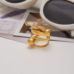 Elegant Gold Stainless Steel Multi-Layer Ring Set 10 Sac0687a177594d0192d50ead6e61fe1f8