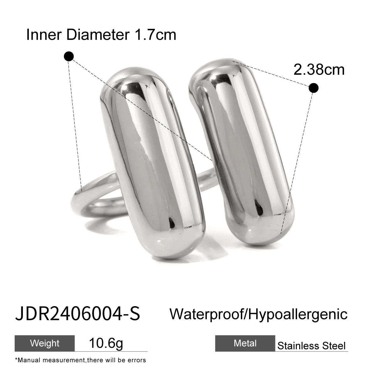Stainless Steel Double Capsule Ring JDR2406004 7 Stainless Steel Double Capsule Ring JDR2406004 - Image 7
