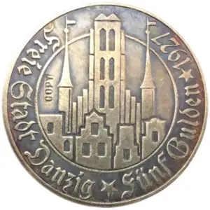 1927 Danzig 5 Gulden Replica Coin