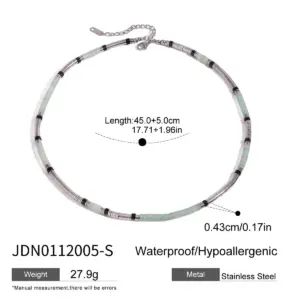 Vintage Gold Stainless Steel Beaded Necklace JDN0112006-S 19 Sacf422477d184af5b69bcd2ae1512d77D