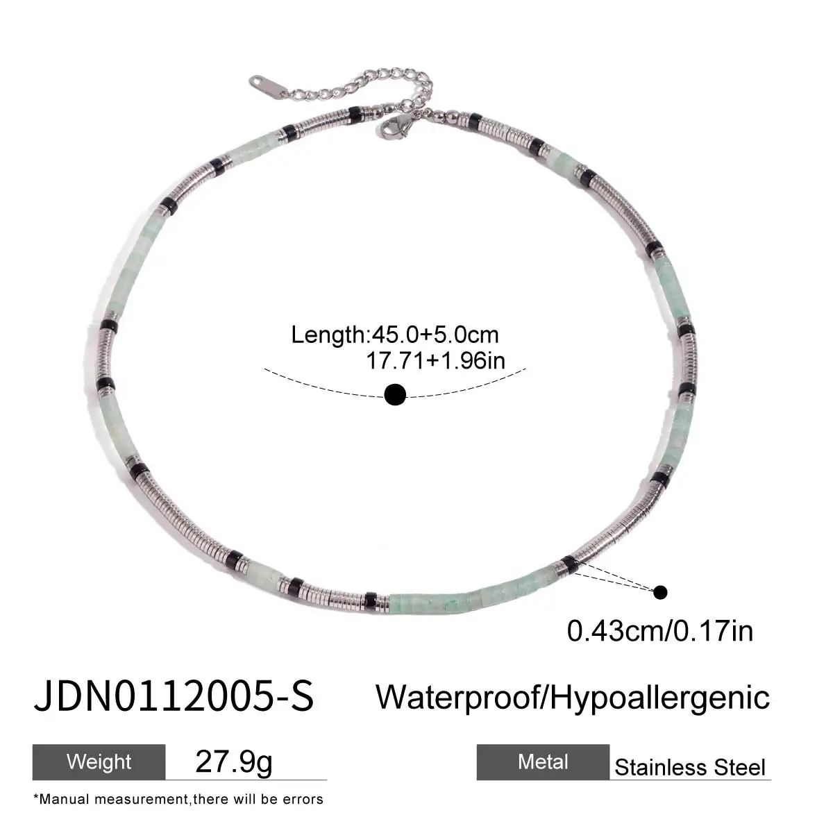 Vintage Gold Stainless Steel Beaded Necklace JDN0112006-S 10 Vintage Gold Stainless Steel Beaded Necklace JDN0112006-S - Image 10