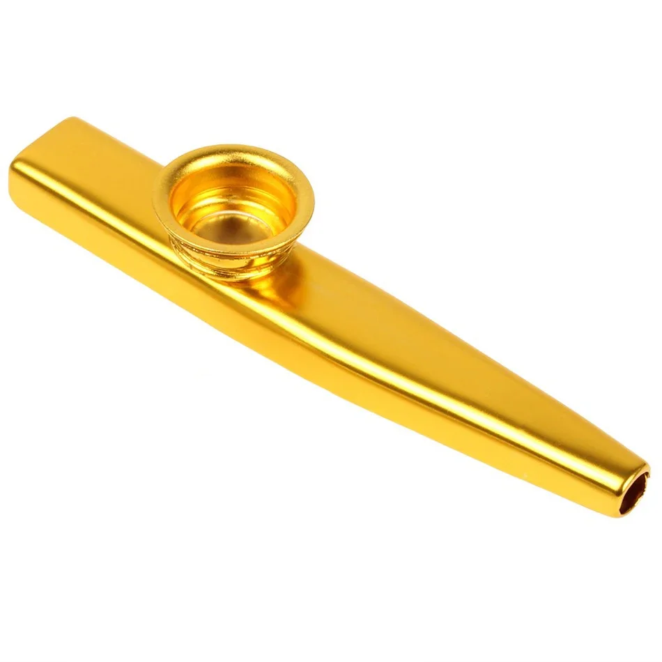 Gold Finish Metal Kazoo - 12cm Musical Accessory 2 Gold Finish Metal Kazoo - 12cm Musical Accessory - Image 2