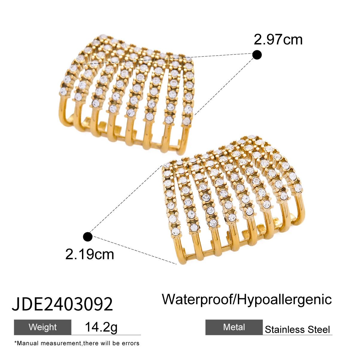 Stainless Steel Gold Stud Earrings for Women 6 Stainless Steel Gold Stud Earrings for Women - Image 6