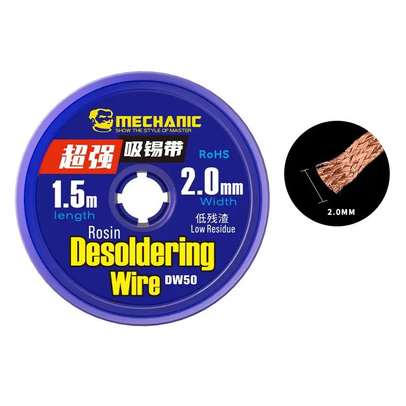 Copper Desoldering Mesh Braids Set - 1.5m, Multiple Sizes 5 Copper Desoldering Mesh Braids Set - 1.5m, Multiple Sizes - Image 5