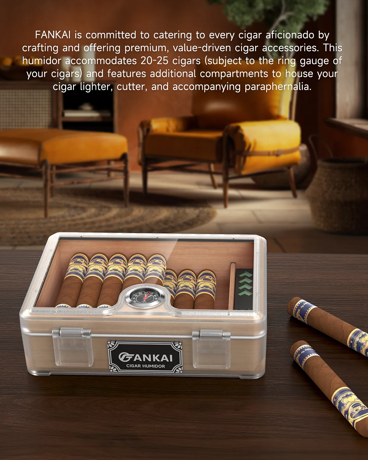 Glass-Top Cigar Humidor for Enthusiasts 5 Glass-Top Cigar Humidor for Enthusiasts - Image 5