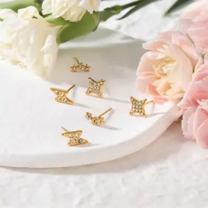 Gold-Tone Stainless Steel Earring Set for Women 11 Sad77cf57bb7f49b3bf65437e9a1945c7z