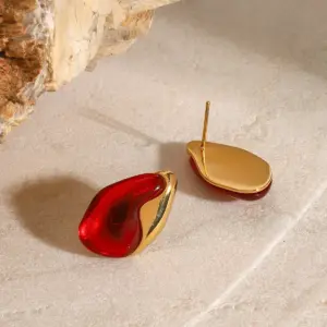 Stainless Steel Red Water Drop Earrings 10 Sad880c1afc5e492f8a69f39fc12ebb60M