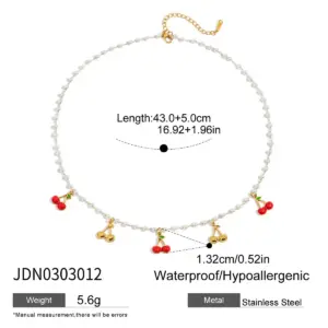 Vibrant Stainless Steel Cherry Necklace 13 Sad8a65c91e314fe1b70273298b690624D