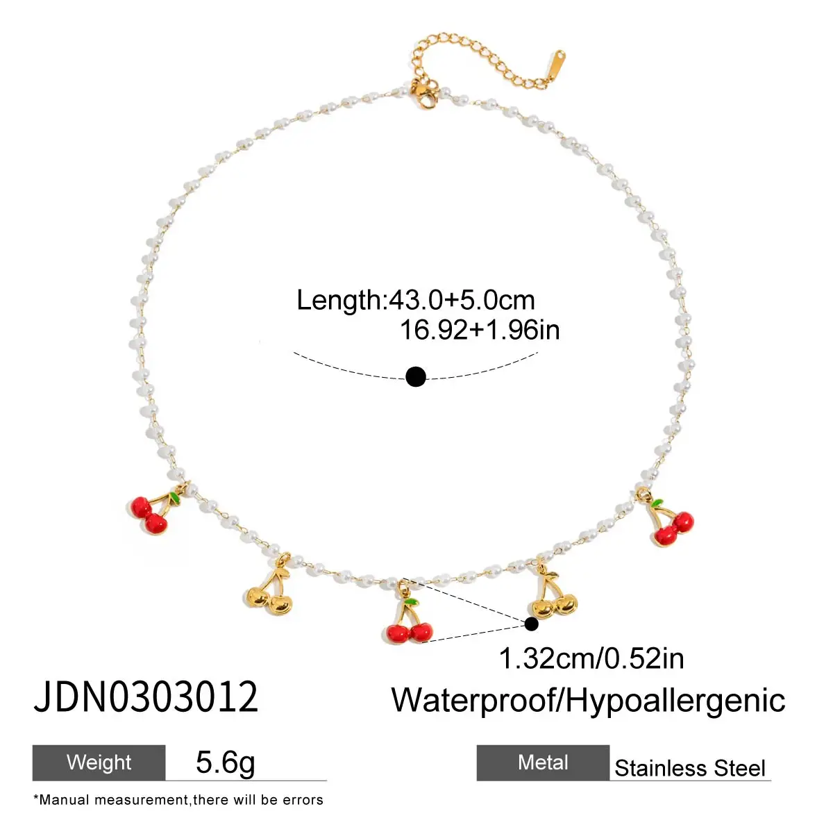 Vibrant Stainless Steel Cherry Necklace 7 Vibrant Stainless Steel Cherry Necklace - Image 7