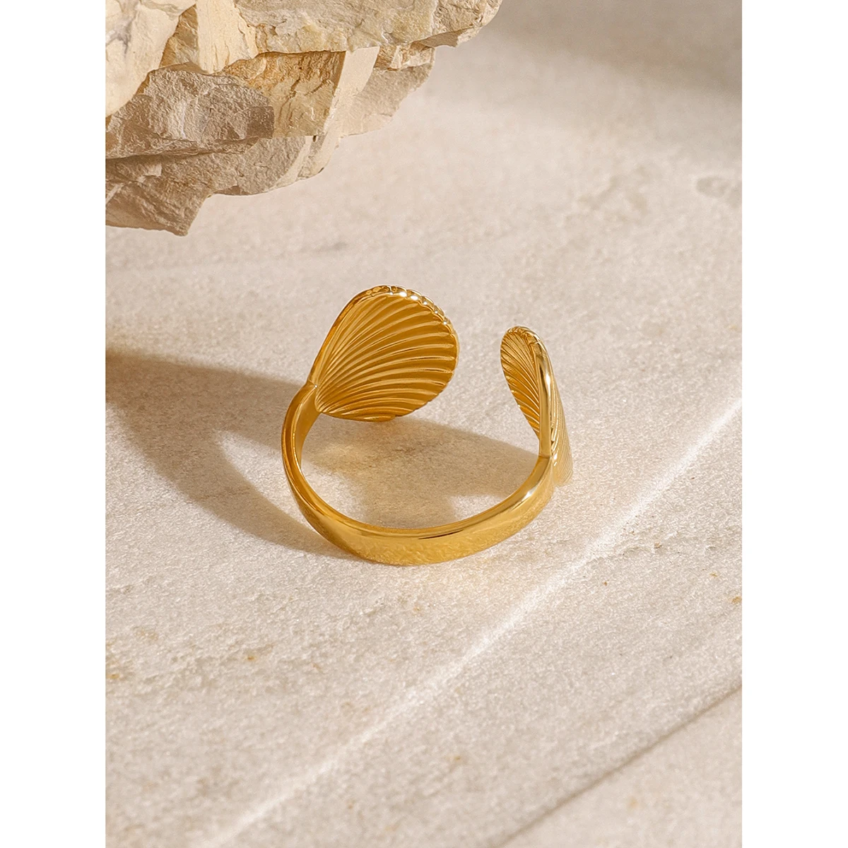 Gold Stainless Steel Open Ring Model JDRW2406012 3 Gold Stainless Steel Open Ring Model JDRW2406012 - Image 3