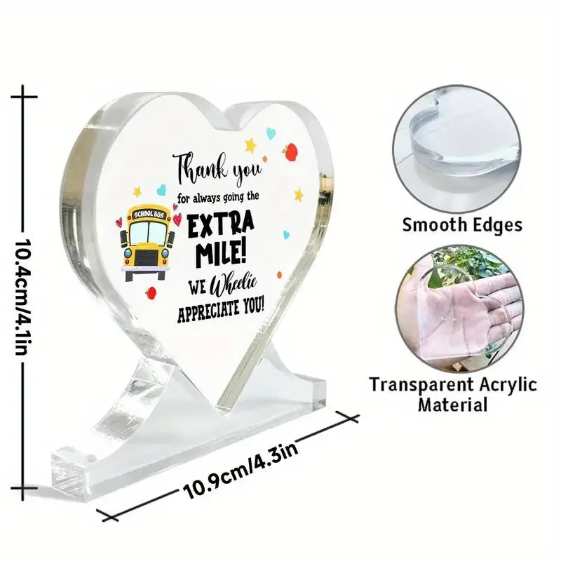 Heart-Shaped Acrylic Thank You Gift for Drivers 2 Heart-Shaped Acrylic Thank You Gift for Drivers - Image 2