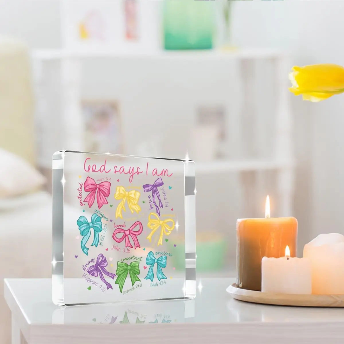 Pink Bow Faith Inspirational Decor 4 Pink Bow Faith Inspirational Decor - Image 4