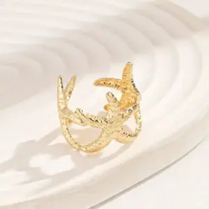 Gold Starfish Open Ring for Women 8 Sadc2fe4c49e14d559c9beaeb98e3a443p
