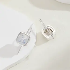 Vintage Silver Square Drop Earrings with White Stones 6 Sadd1ab77d2ee4e14a681d564b196e960e