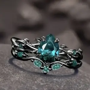 Teal Gemstone Ring Set in Silver or Gold Tone 6 Sadd2e5c601ac45a592a389a04ad5a482Z