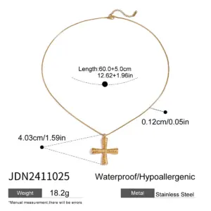 Elegant Stainless Steel Gold Cross Necklace 13 Sae0ad59cf96446eb9e8102151acd0422g