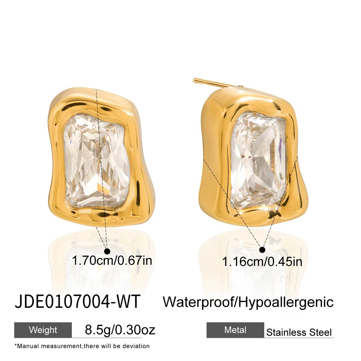 Modern Stainless Steel Gold-Inspired Earrings JDE0107004-GN 9 Modern Stainless Steel Gold-Inspired Earrings JDE0107004-GN - Image 9