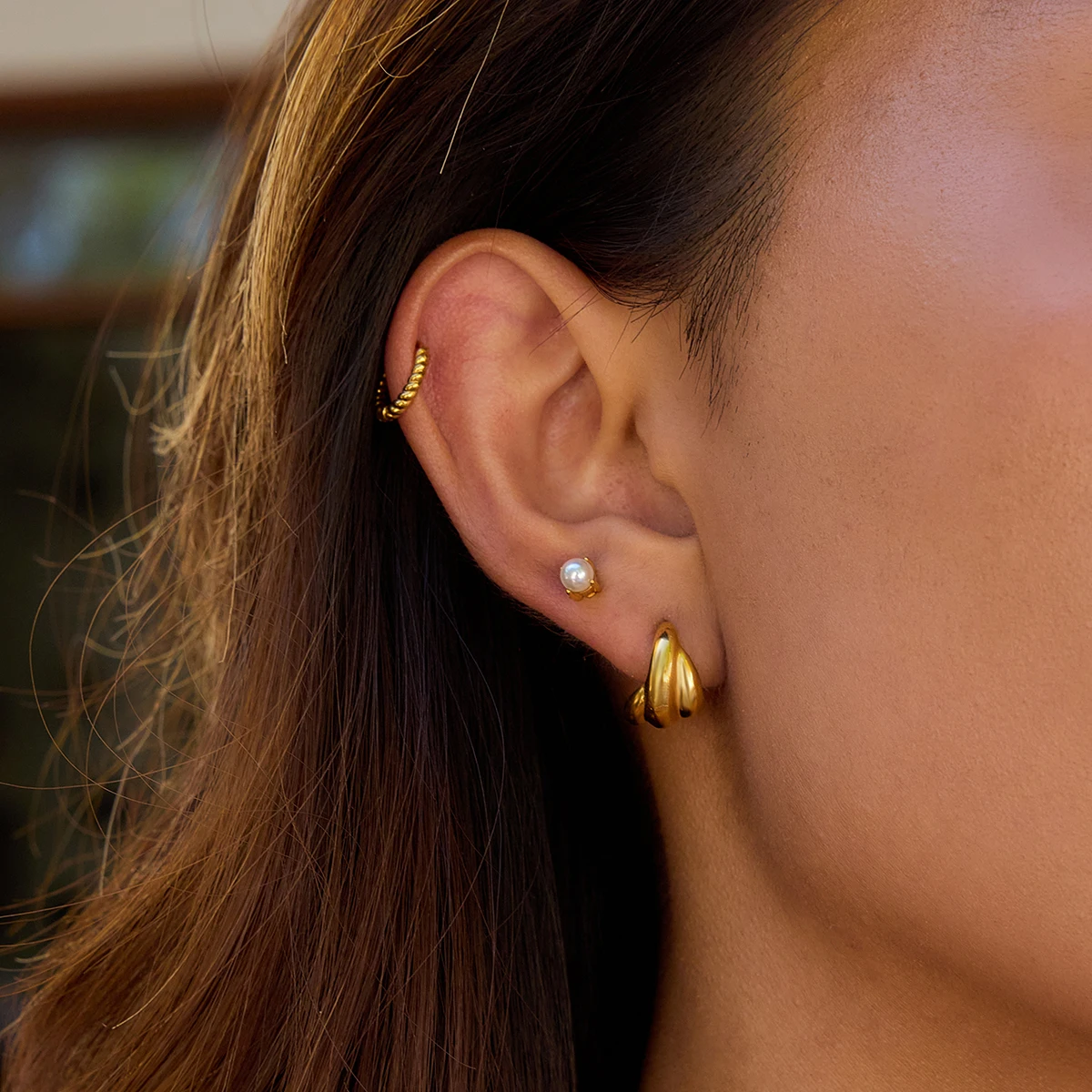 Geometric Stainless Steel Earrings 10mm 2 Geometric Stainless Steel Earrings 10mm - Image 2