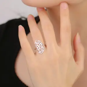 Elegant Filigree Flower Ring for Women 11 Sae99b9c4921a4694b24c19c18ee70adeI