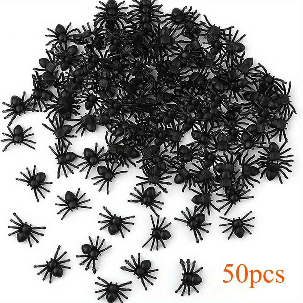 Realistic Black Spider Decorations Set (50 or 100 pcs) 4 Realistic Black Spider Decorations Set (50 or 100 pcs) - Image 4