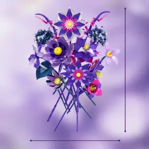 Dreamy Purple Bloom Plastic Building Bouquet 8 Saec1068931ca4a93acbc398d72208c80j