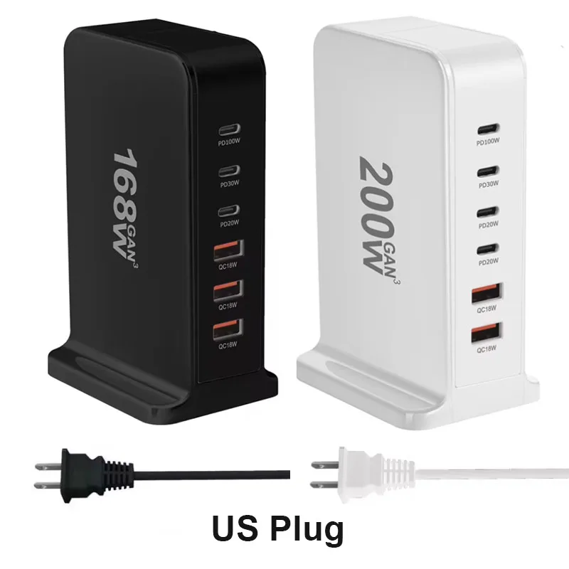 GaN Dual-Model 200W/168W Fast Charger with 6 USB-C Ports 8 GaN Dual-Model 200W/168W Fast Charger with 6 USB-C Ports - Image 8