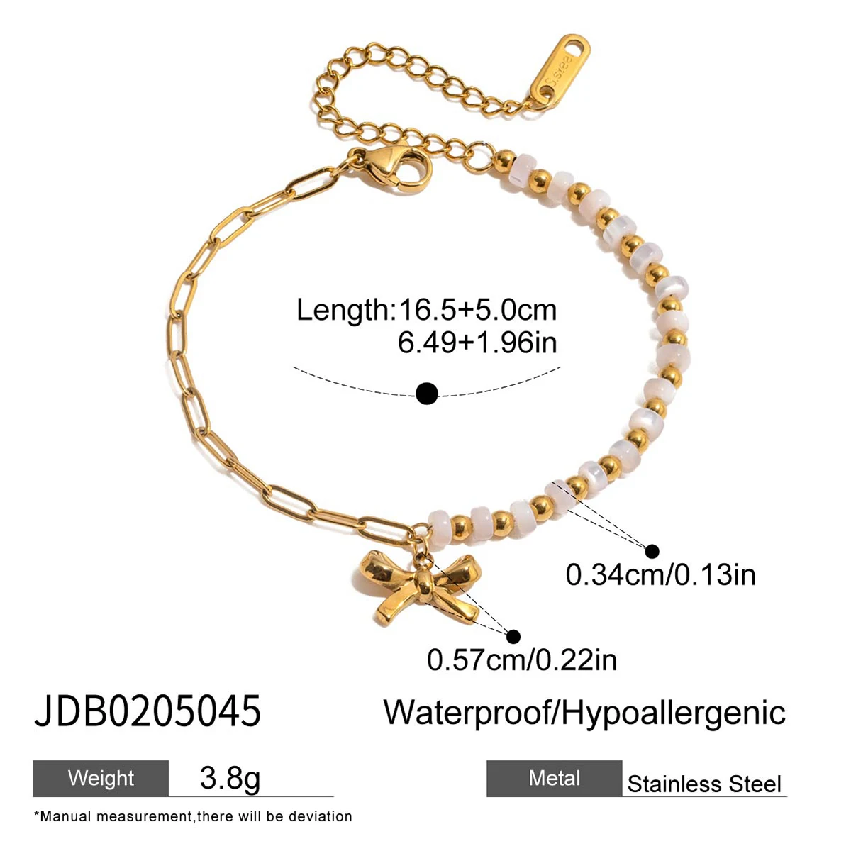Stainless Steel Gold-Tone Women's Bracelet 8 Stainless Steel Gold-Tone Women's Bracelet - Image 8