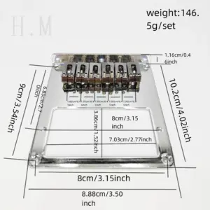 6-String Metal Electric Guitar Bridge in Silver, Gold, Black 13 Saf64051e905949f4988938a89786345ba
